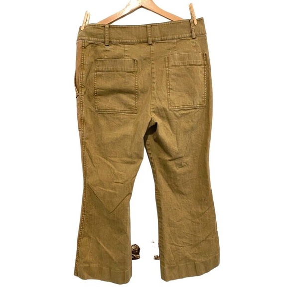 Derek Lam IO Crosby - Neiman Marcus Denim 2 tone flare khaki pants women size 14 - Picture 3 of 5